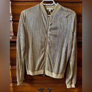 Gold metallic bomber jacket